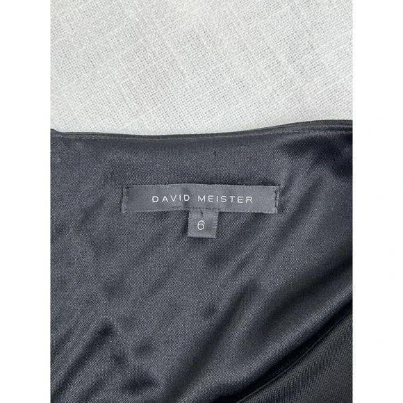 David Meister Women's Midi Dress Modest Old Money 3/4 Sleeve Black Tan Sz 6 - Picture 6 of 8